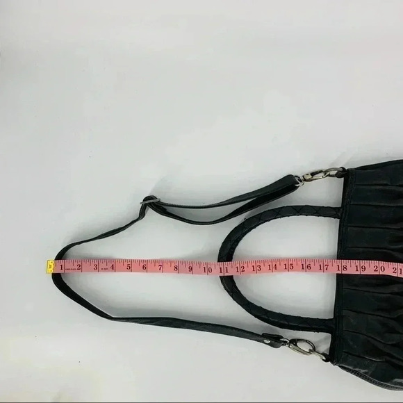 Mo & Co Leather satchel with pleated gills - Picture 14 of 14